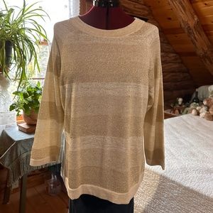 SAGHARBOR Dress to Impress Gold Shimmer Top L NWT